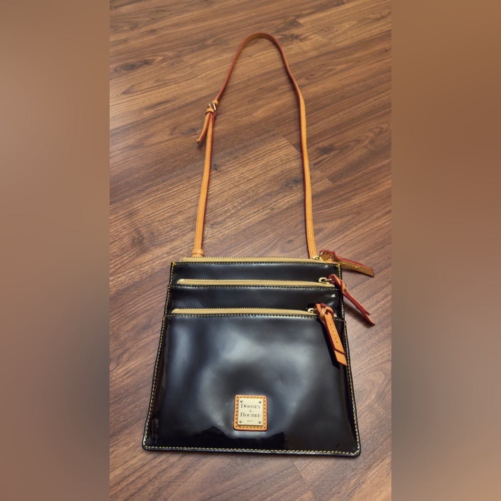 Dooney & Bourke Navy and Tan Leather Bag